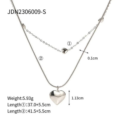 Love Double-layer Necklace 18K Gold-plated Collarbone Necklace-8