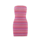 European And American Ins Slim Fit Backless Hip Knitwear Dress-Pink-7