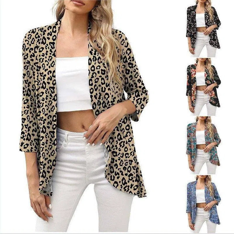 European And American Leisure Printed Knitted Cardigan-2