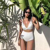 European and American retro bikini-White-2