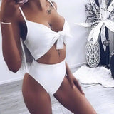 European And American Sexy Hot Style Solid Color One-piece-White-3