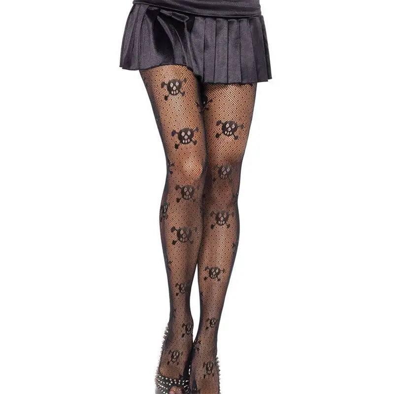 European And American Sexy Stockings Black Mesh Jacquard-Black-5