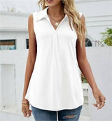 European And American Women's Solid Color Casual Vest-White-7