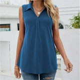 European And American Women's Solid Color Casual Vest-Dark Blue-9