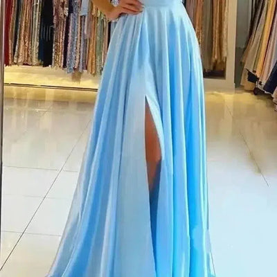 Evening Dress Prom Robe Formal Simple Split-2