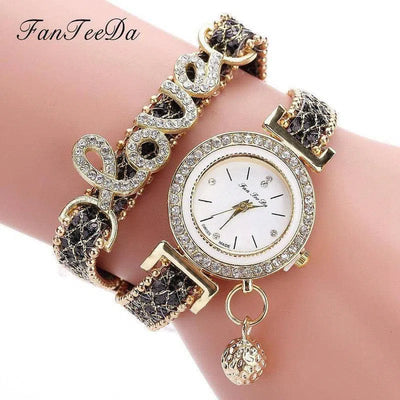 FanTeeDa Brand Women Bracelet Watches Ladies Watch Rhinestones Clock Womens Fashion Dress Wristwatch Relogio Feminino Gift-6