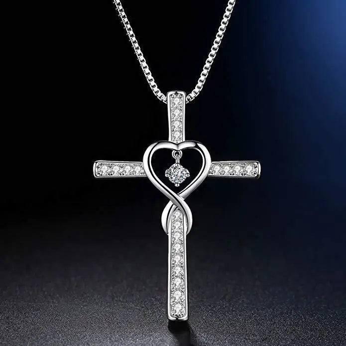 Fashion Cross Religious Belief Inlaid Zircon Pendant-7Style-4