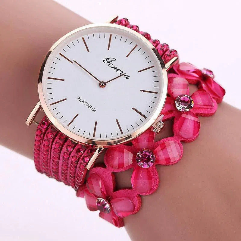 Fashion Geneva Flowers Watches Women Dress Elegant Quartz Bracelet Ladies Watch Crystal Diamond Wrist Watch Gift Reloj Mujer-10