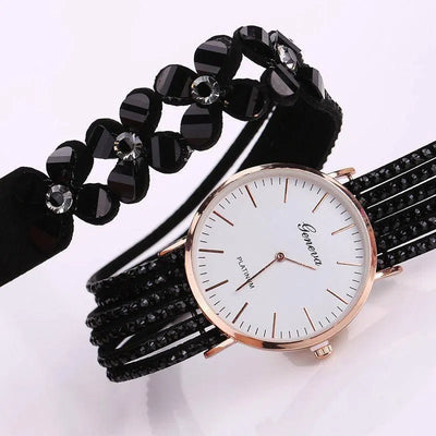 Fashion Geneva Flowers Watches Women Dress Elegant Quartz Bracelet Ladies Watch Crystal Diamond Wrist Watch Gift Reloj Mujer-3