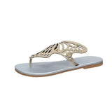 Stylish Butterfly Flip Flops for Women-Silver-6