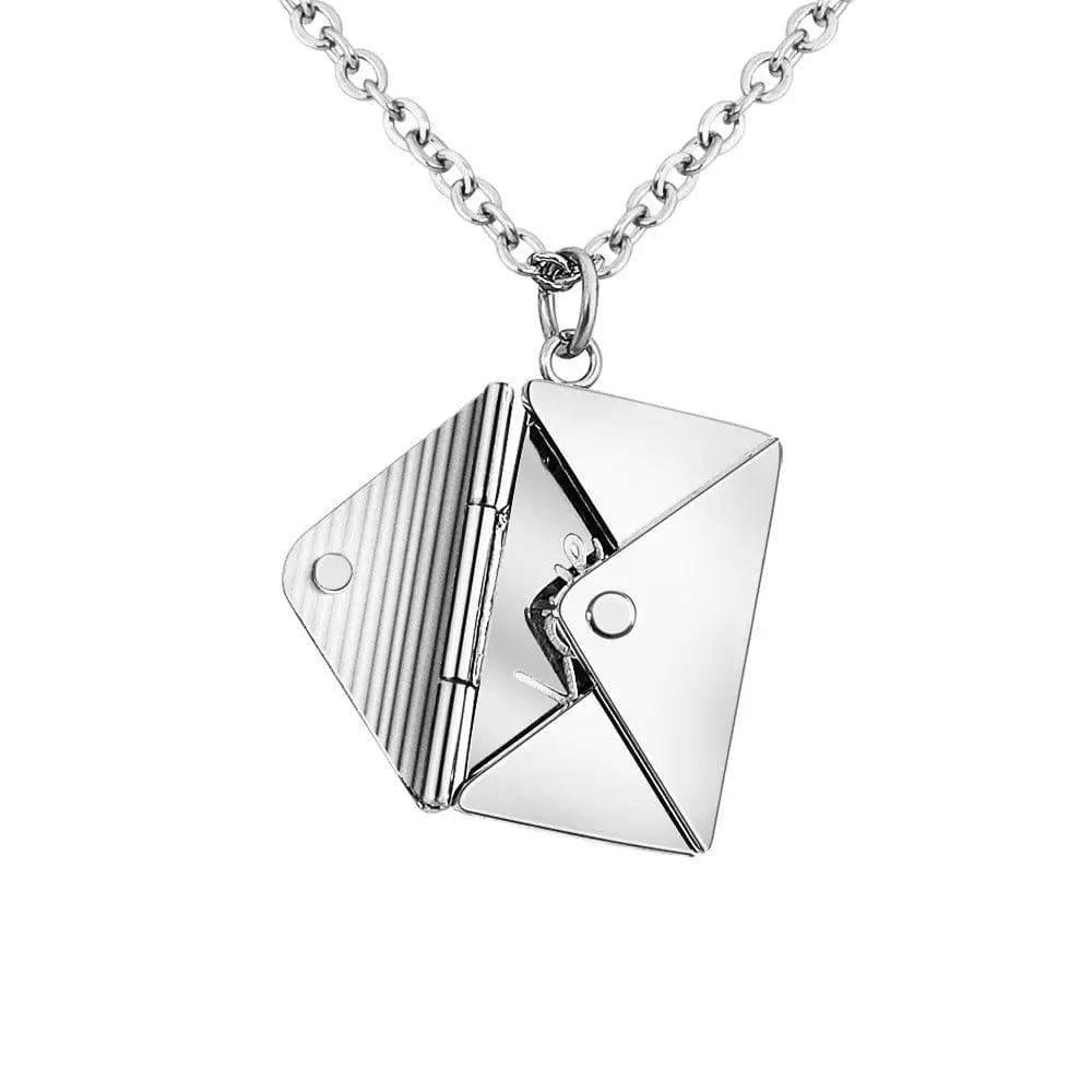 Fashion Jewelry Envelop Necklace Pendant Necklace Women-Silver-2