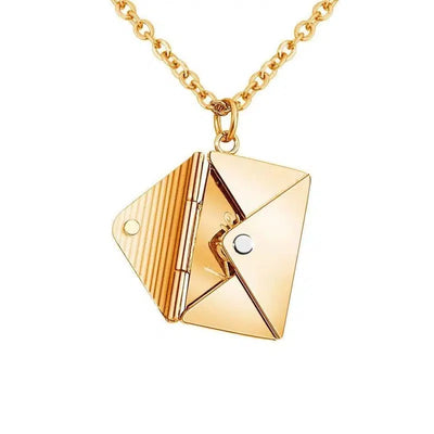 Fashion Jewelry Envelop Necklace Pendant Necklace Women-Gold-3