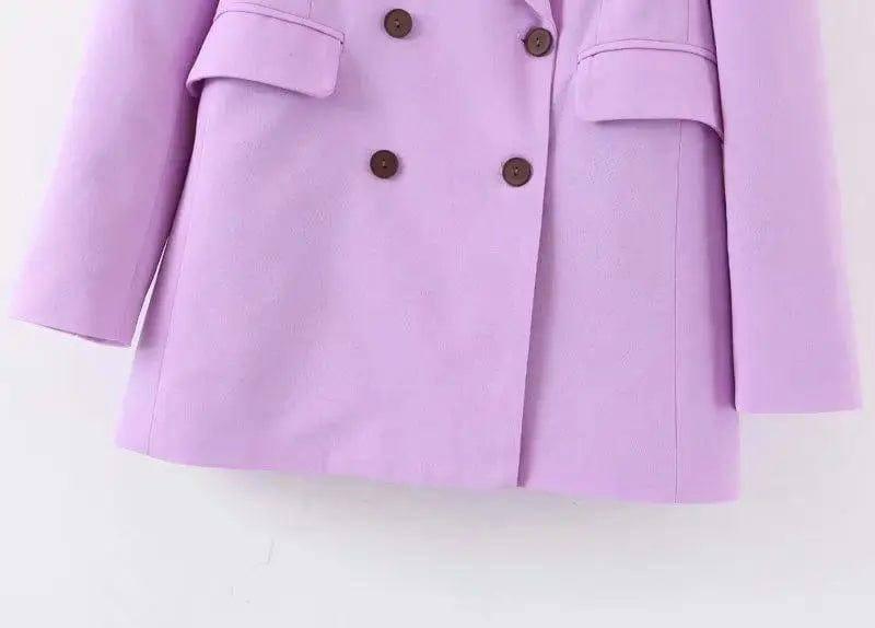 Fashion Temperament Wind Double Breasted Suit Jacket Women-2