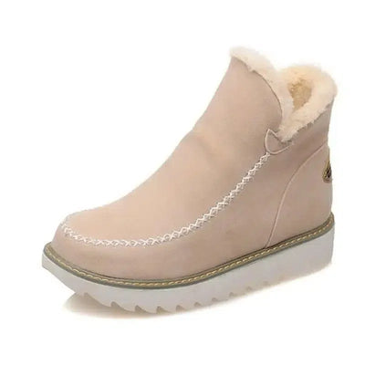 Flats Shoes Women Winter Snow Boots Warm Plush Ankle Booots-10