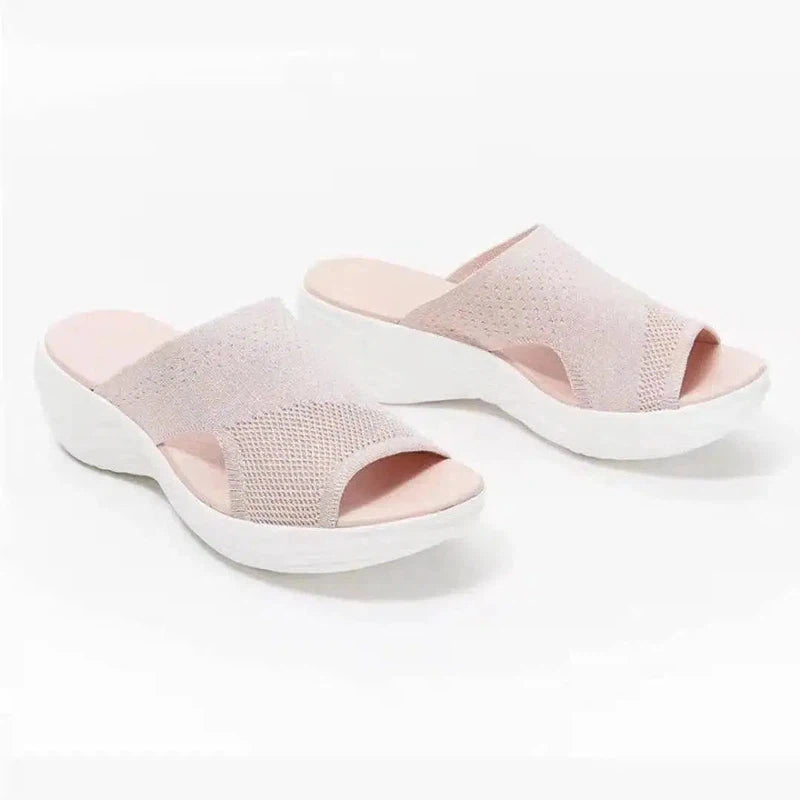 Flying Woven Lightweight Outer Wear Beach Sandals-Pink-4