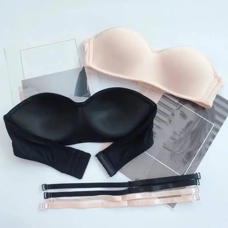 Gathered non-slip lingerie bra-2