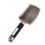 Hairbrush Anti Klit Brushy Haarborstel Women Detangler Hair-Goldenblack-55