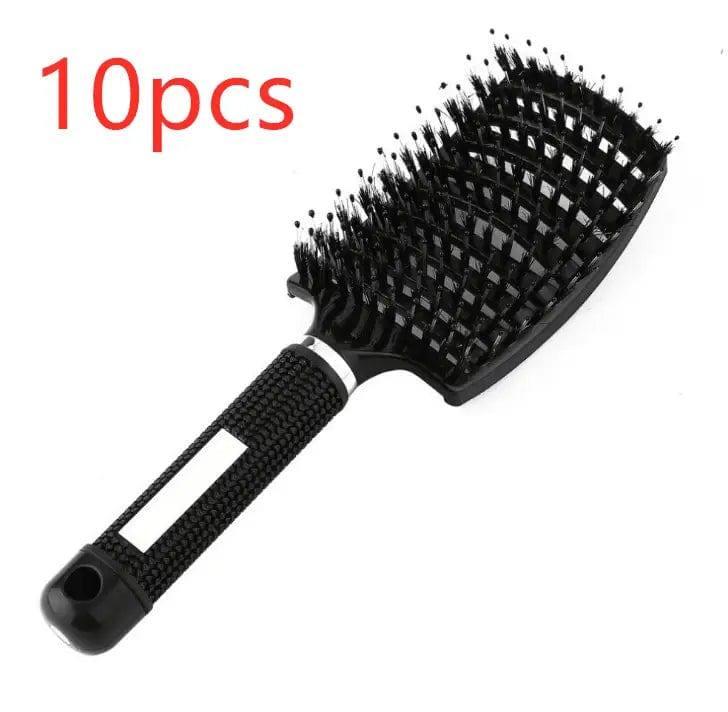 Hairbrush Anti Klit Brushy Haarborstel Women Detangler Hair-Black-75