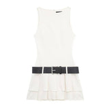 High-grade Sleeveless Vest Dress Women's Belt-2