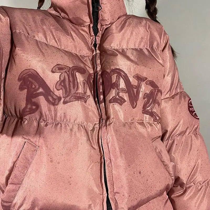 Hip Hop Street Thickened Loose Fried Street Coat-Pink-5