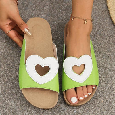 Hollow Love Sandals-Light Green-7