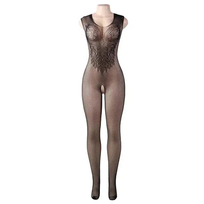 Jacquard Sexy Lingerie Temptation Ladies Transparent Hollow-Black2M-2