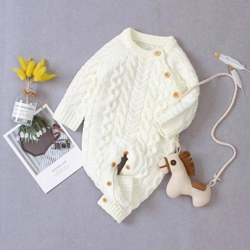 LOVEMI - Knitted solid color baby jumpsuit