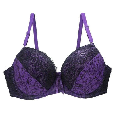 Lace Print Color Block Lingerie-Purple-7