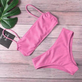 Lace Split Swimsuit Feminine Bikini Factory Direct Supply-Pink-1