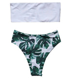 Ladies Printed Bikini Swimsuit Split Swimsuit Set-White-1