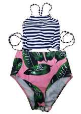 ladies split wave stripe swimsuit two piece size wear sexy-3