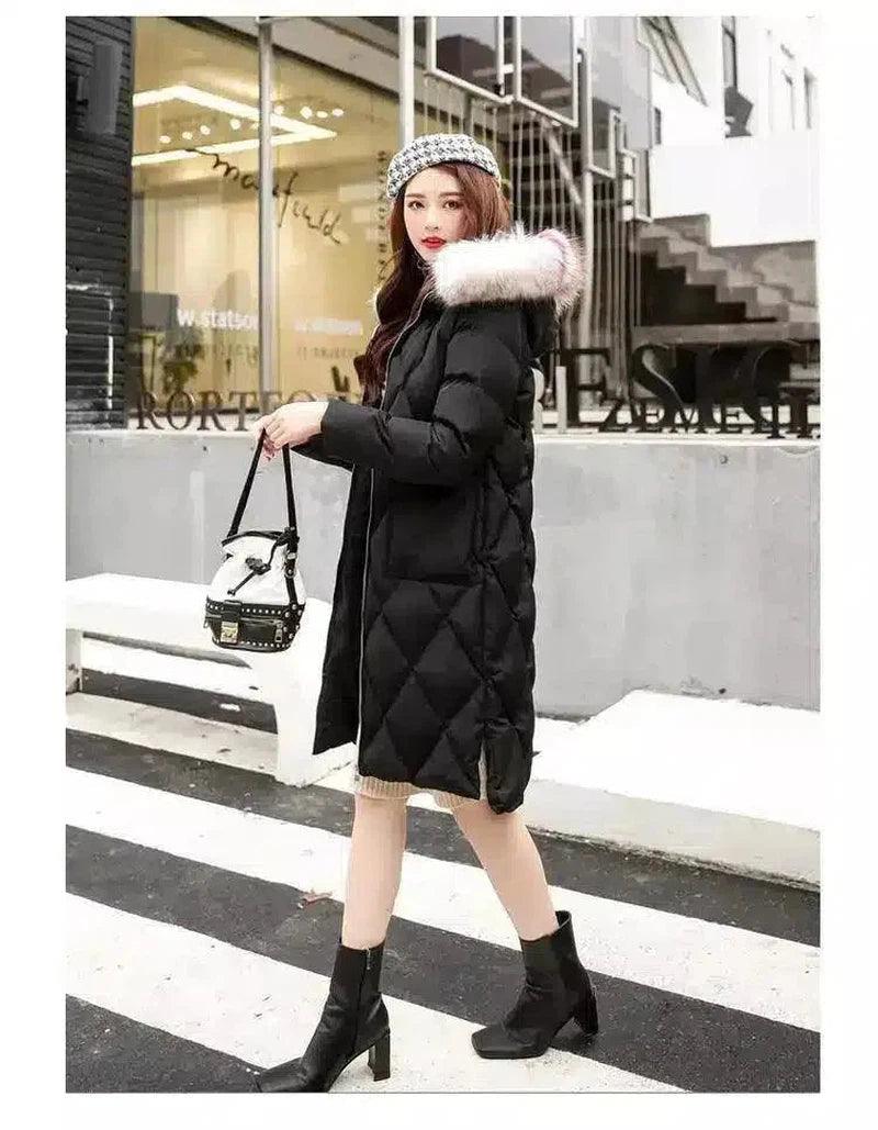 LOVEMI - Lovemi - Autumn and winter hooded fur collar long coat