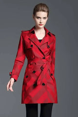 Autumn trench coats-Red-2