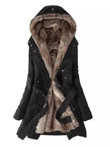 Stylish Fall Jacket for Women with Hood-Black-1