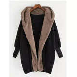 LOVEMI - Lovemi - Color Matching Hooded Loose Cardigan Jacket