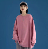 Women's Casual Long Sleeve Tunic Top-Pink-5