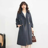 Abrigados Blancos Mujer - Elegante Trench Coat-Blue-1