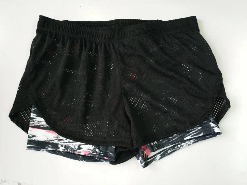 Double Layered Yoga Shorts-Printing-18