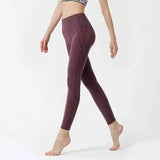 Fitness pants women stretch tight yoga pants-Dark coffee-3