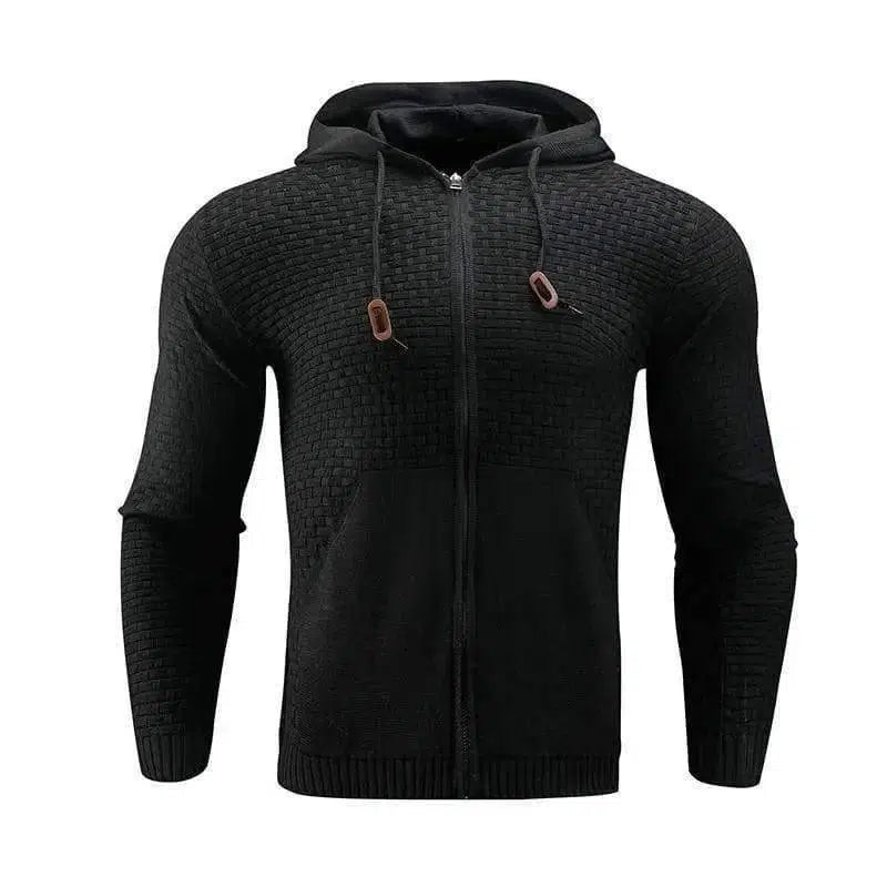 LOVEMI - Lovemi - Four Seasons Knitting zipper Hoodies leather