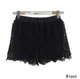 Korean version of lace shorts skirt pants crochet casual-black-3