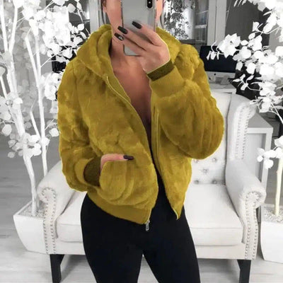 Ladies fur coat-Yellow-10