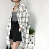 Women's Casual Plaid Shirt Jacket-1