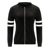 Long Sleeve Baseball Jacket Outwear Bomber Jacket-Black-3