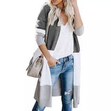 Women's Casual Long Cardigan Sweater-Grey-3