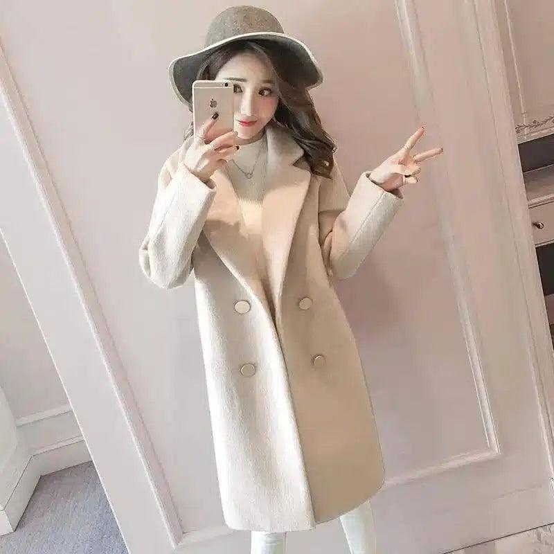 LOVEMI - Lovemi - Long woolen coat in the woolen coat