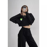 LOVEMI - Lovemi - Loose Long-sleeved Sweater Women's Short Crop Top