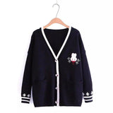 LOVEMI - Lovemi - Loose solid color rabbit cardigan