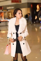 LOVEMI - Lovemi - Mid-length Winter Coat With Woolen Collar And