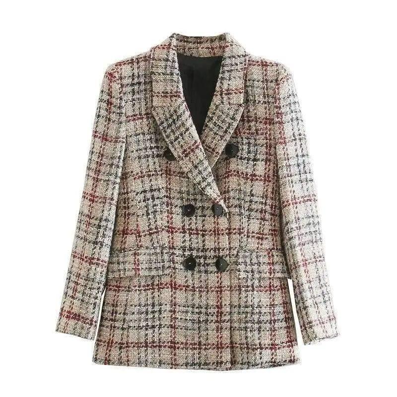 LOVEMI - Lovemi - Plaid texture blazer women's clothing